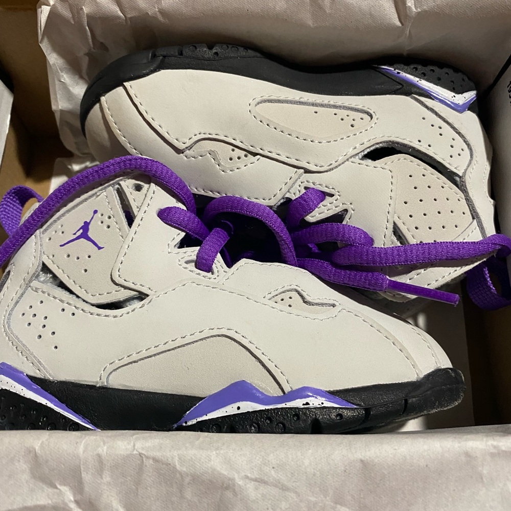 Toddl Purple and light gray Jordan’s